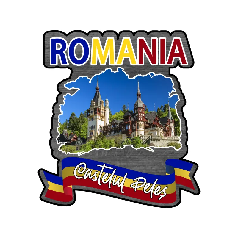 Mgs163-castelul peles romania, magnet frigider